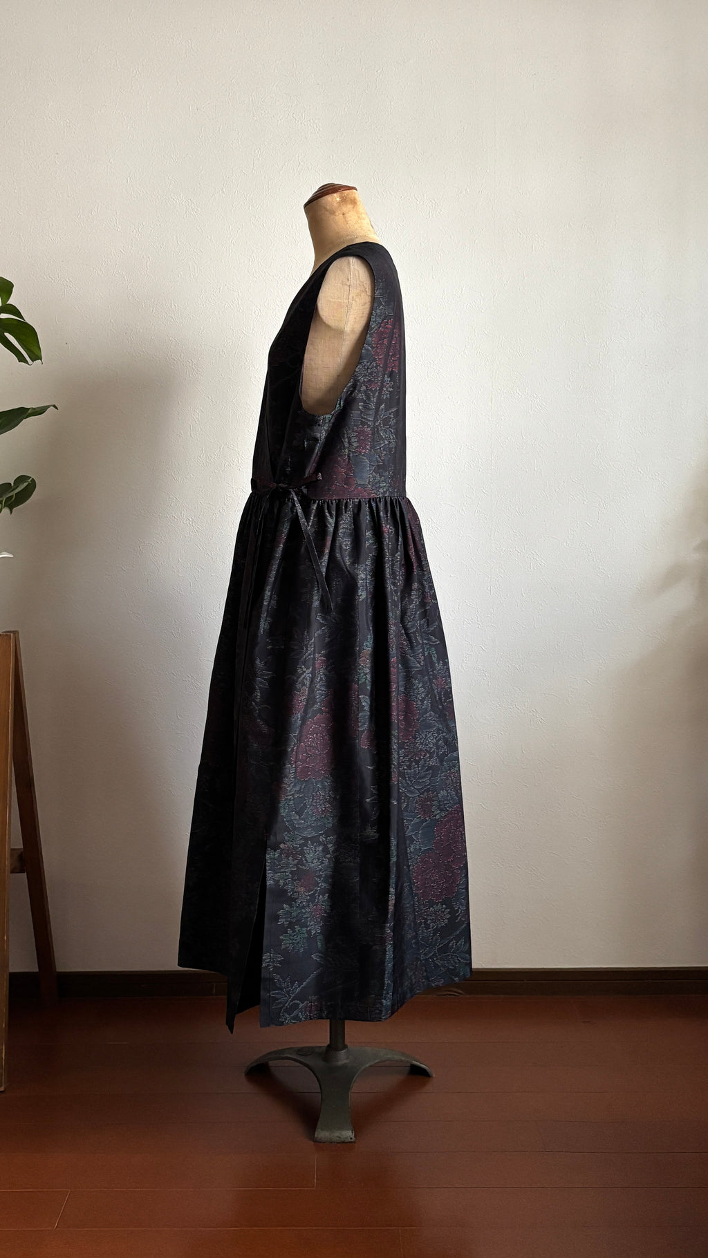 41－＼麗 -URARA-／大島紬カシュクールワンピース 身幅53cm 着丈117cm