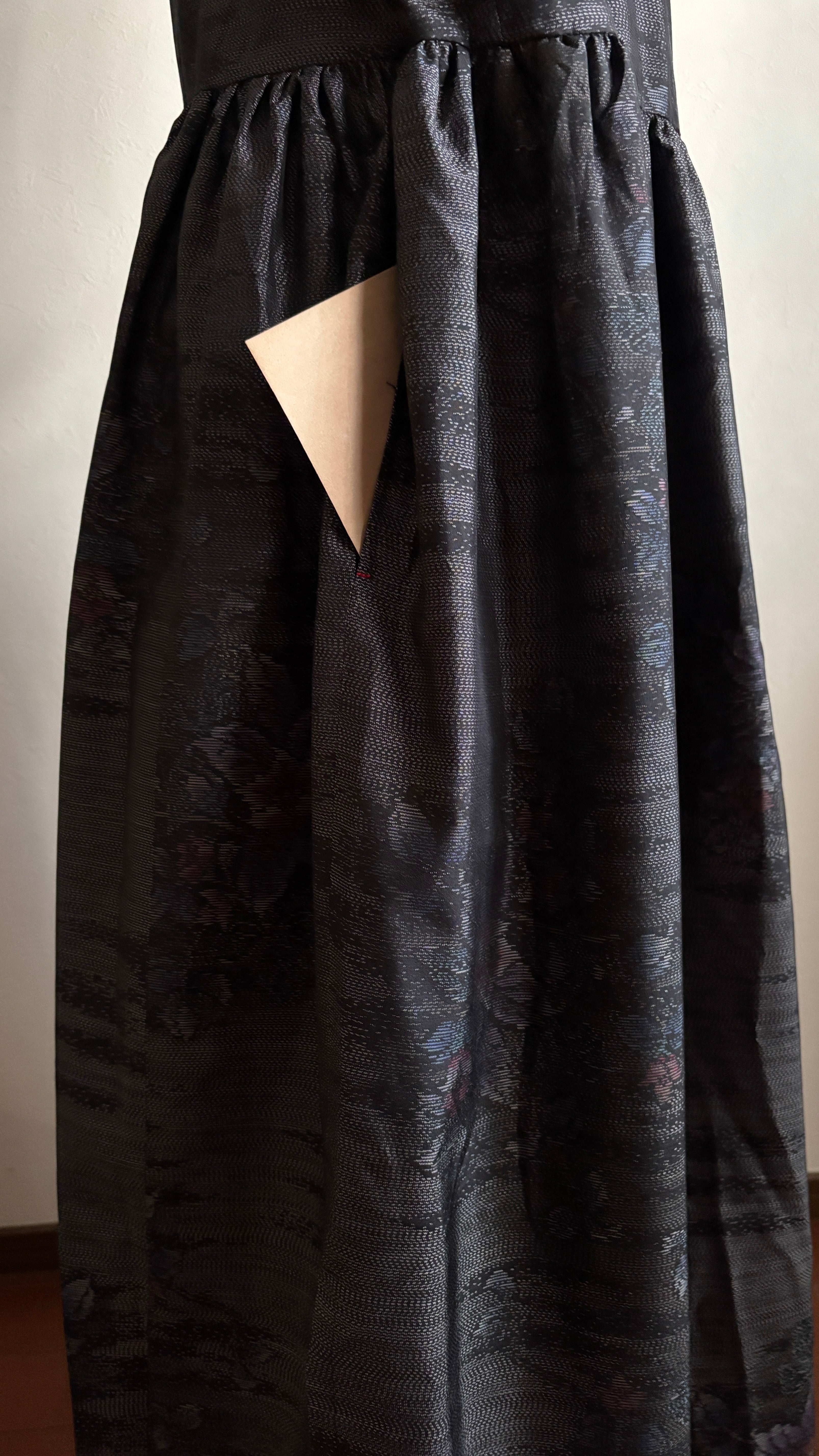 43－＼澄 -SUMI-／大島紬カシュクールワンピース 身幅53cm 着丈118cm