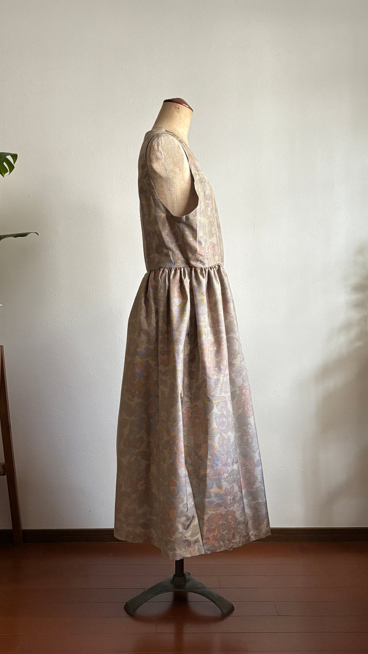 11－＼ 千花 －CHIKA－ ／大島紬カシュクールワンピース　身幅48cm  着丈115.5cm