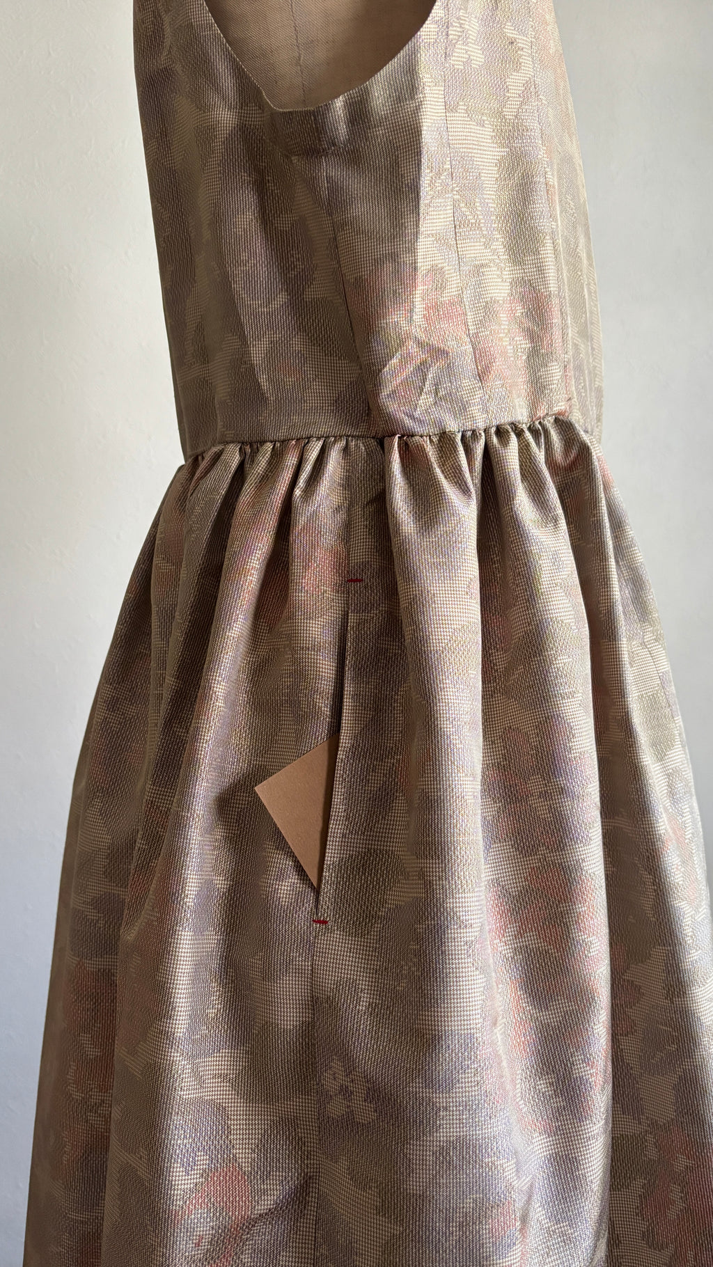 11－＼ 千花 －CHIKA－ ／大島紬カシュクールワンピース　身幅48cm  着丈115.5cm