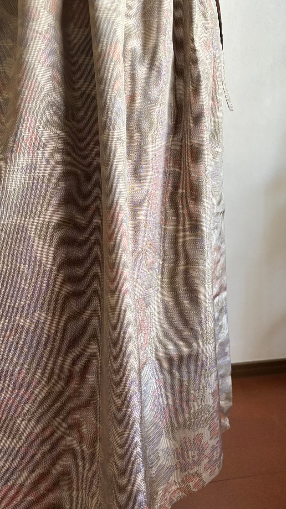 11－＼ 千花 －CHIKA－ ／大島紬カシュクールワンピース　身幅48cm  着丈115.5cm