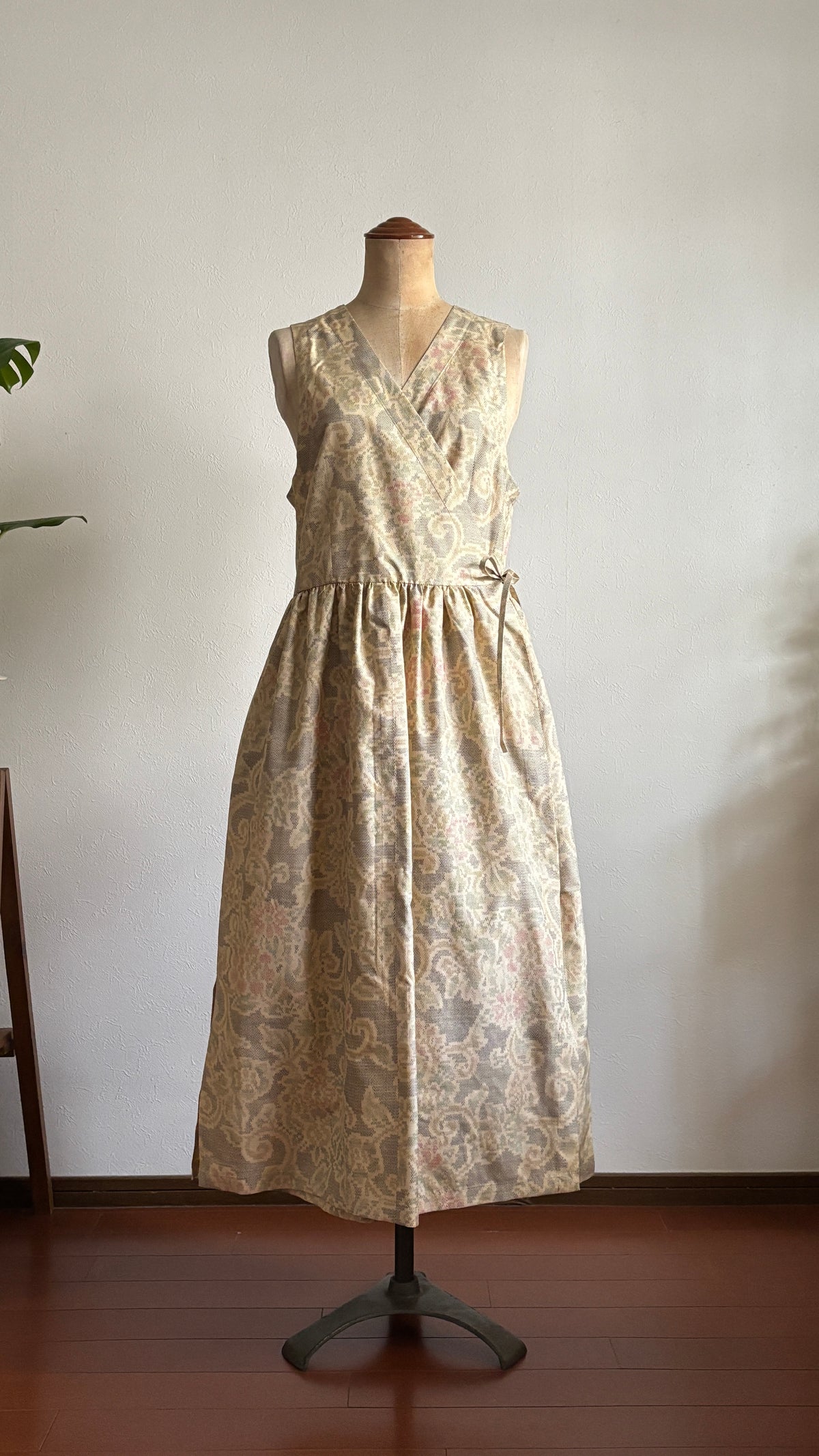 01－＼花ゆめ－HANAYUME－／  大島紬カシュクールワンピース　身幅45cm  着丈115cm
