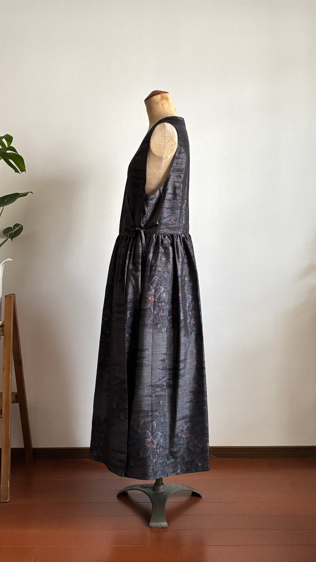 43－＼澄 -SUMI-／大島紬カシュクールワンピース 身幅53cm 着丈118cm