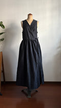 12－＼和葉 -KAZUHA-／大島紬カシュクールワンピース  身幅45cm  着丈120.5cm