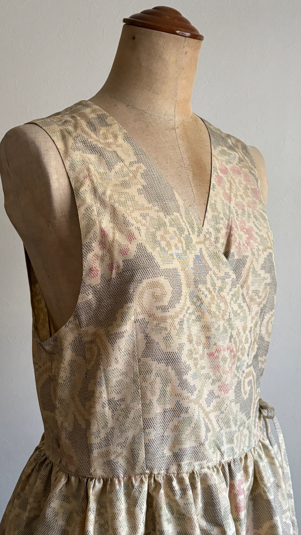 01－＼花ゆめ－HANAYUME－／  大島紬カシュクールワンピース　身幅45cm  着丈115cm