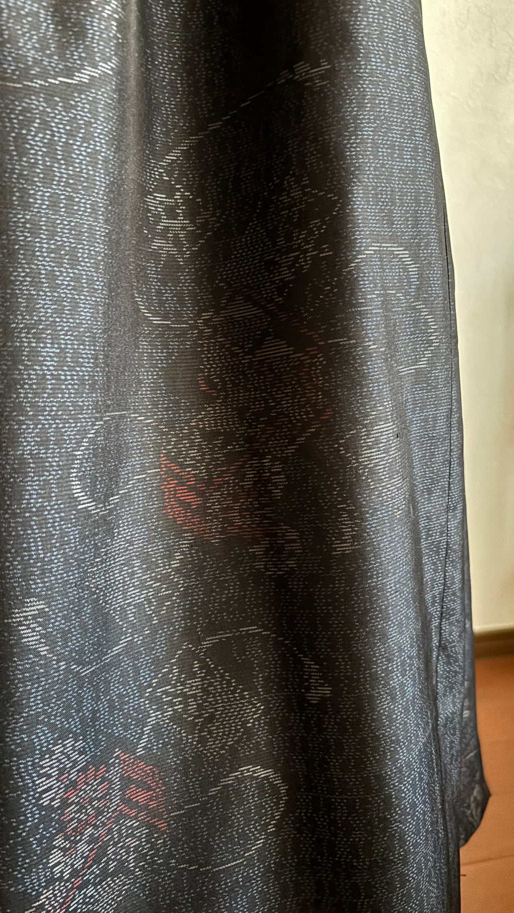 15－＼ 絲 －ITO－ ／大島紬カシュクールワンピース　身幅48cm  着丈116.5cm