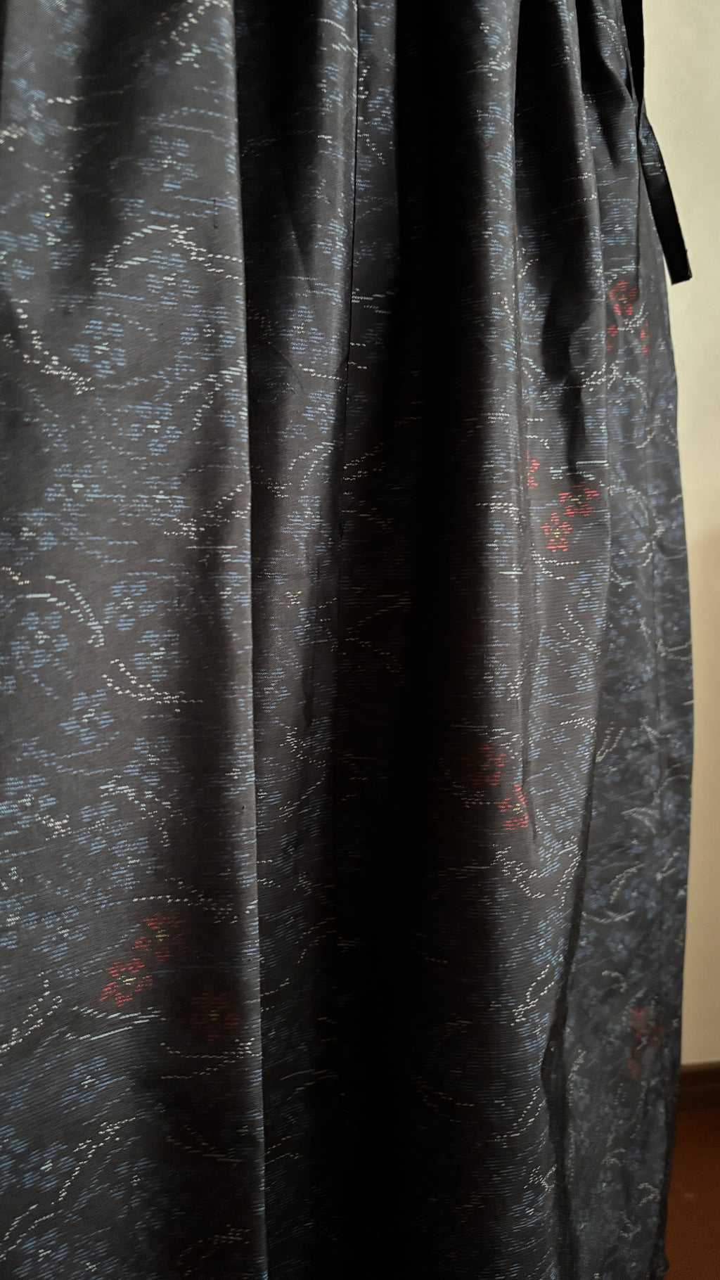 40－＼松花 -SHOUKA-／大島紬カシュクールワンピース 身幅53cm 着丈114.5cm