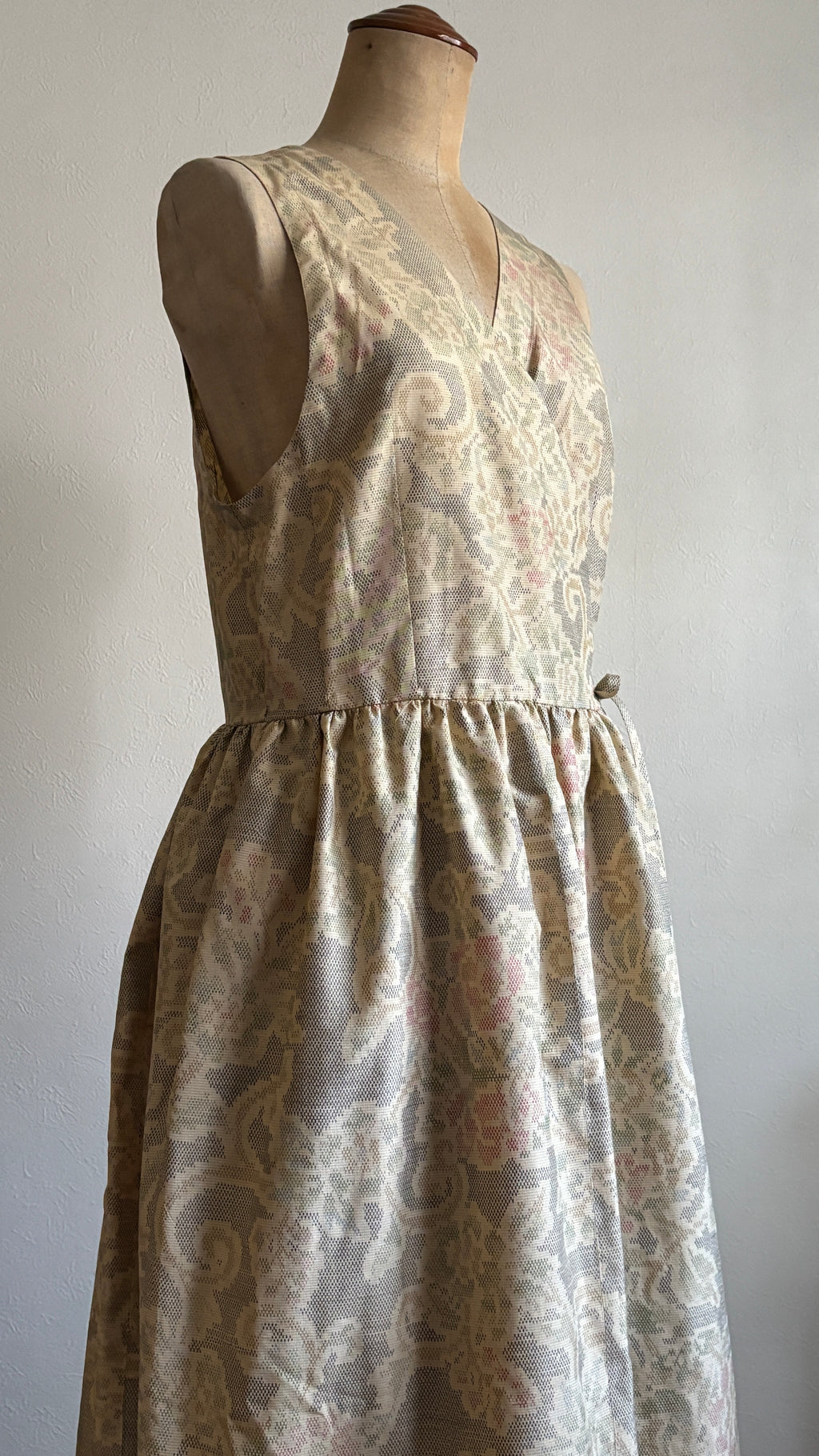 01－＼花ゆめ－HANAYUME－／  大島紬カシュクールワンピース　身幅45cm  着丈115cm