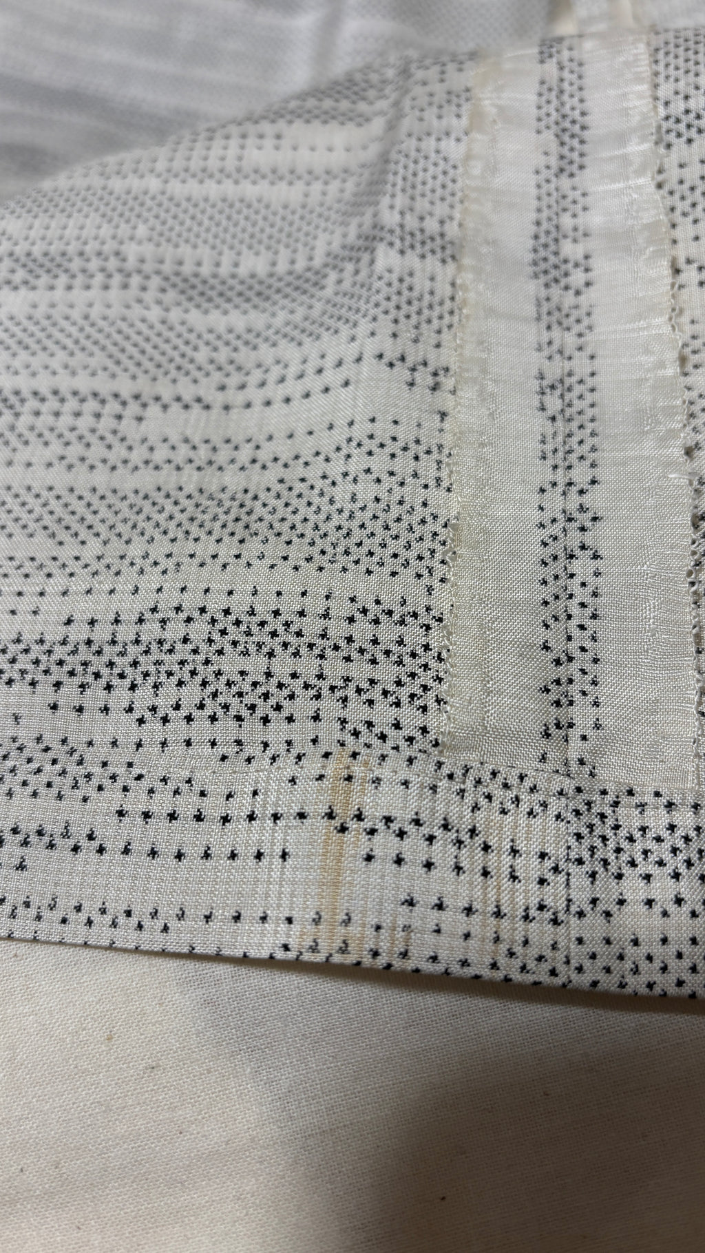 13－＼ 白鷺 －SHIRASAGI－ ／ 大島紬カシュクールワンピース  身幅48cm  着丈119.5cm