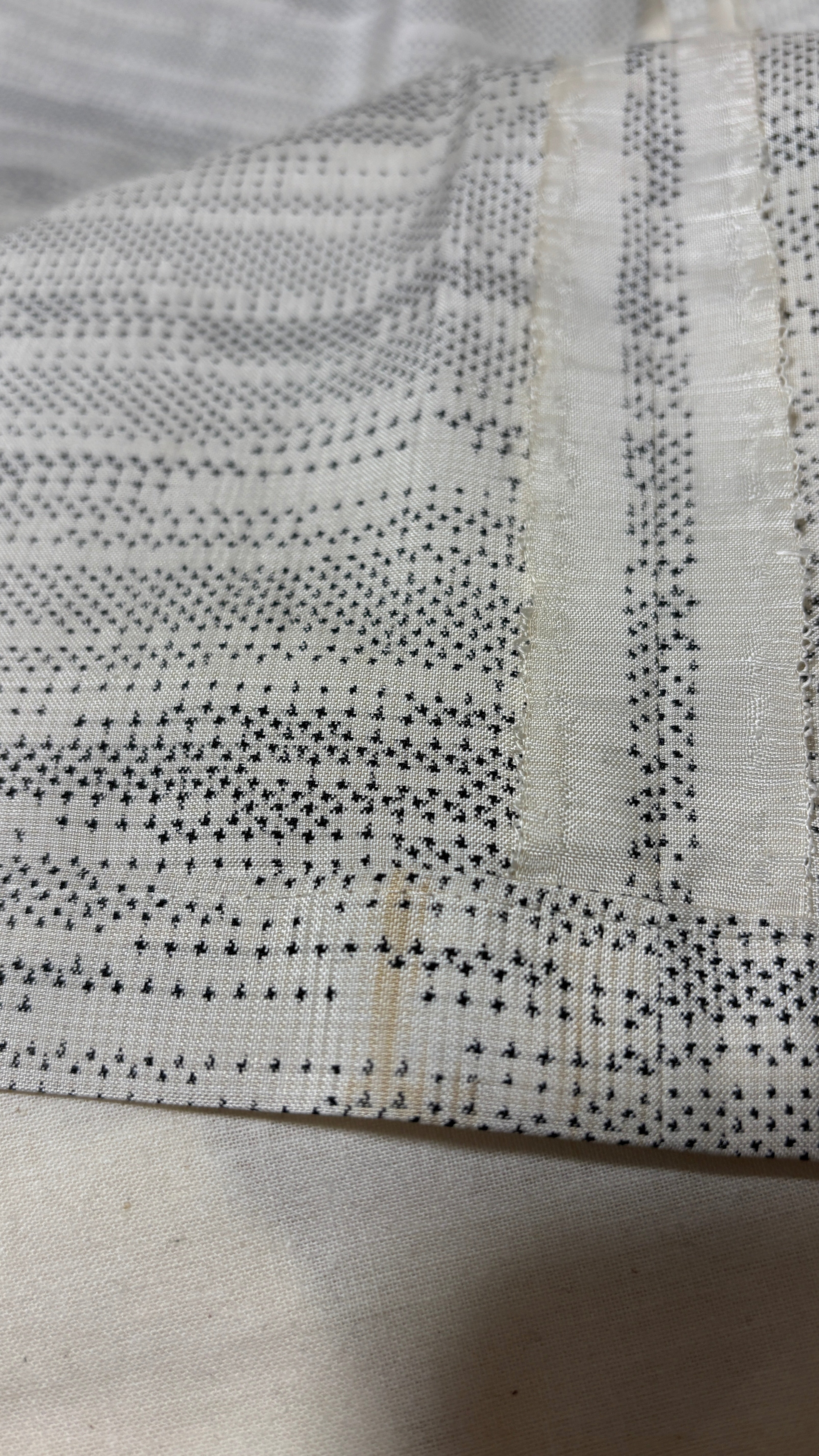 13－＼ 白鷺 －SHIRASAGI－ ／ 大島紬カシュクールワンピース  身幅48cm  着丈119.5cm