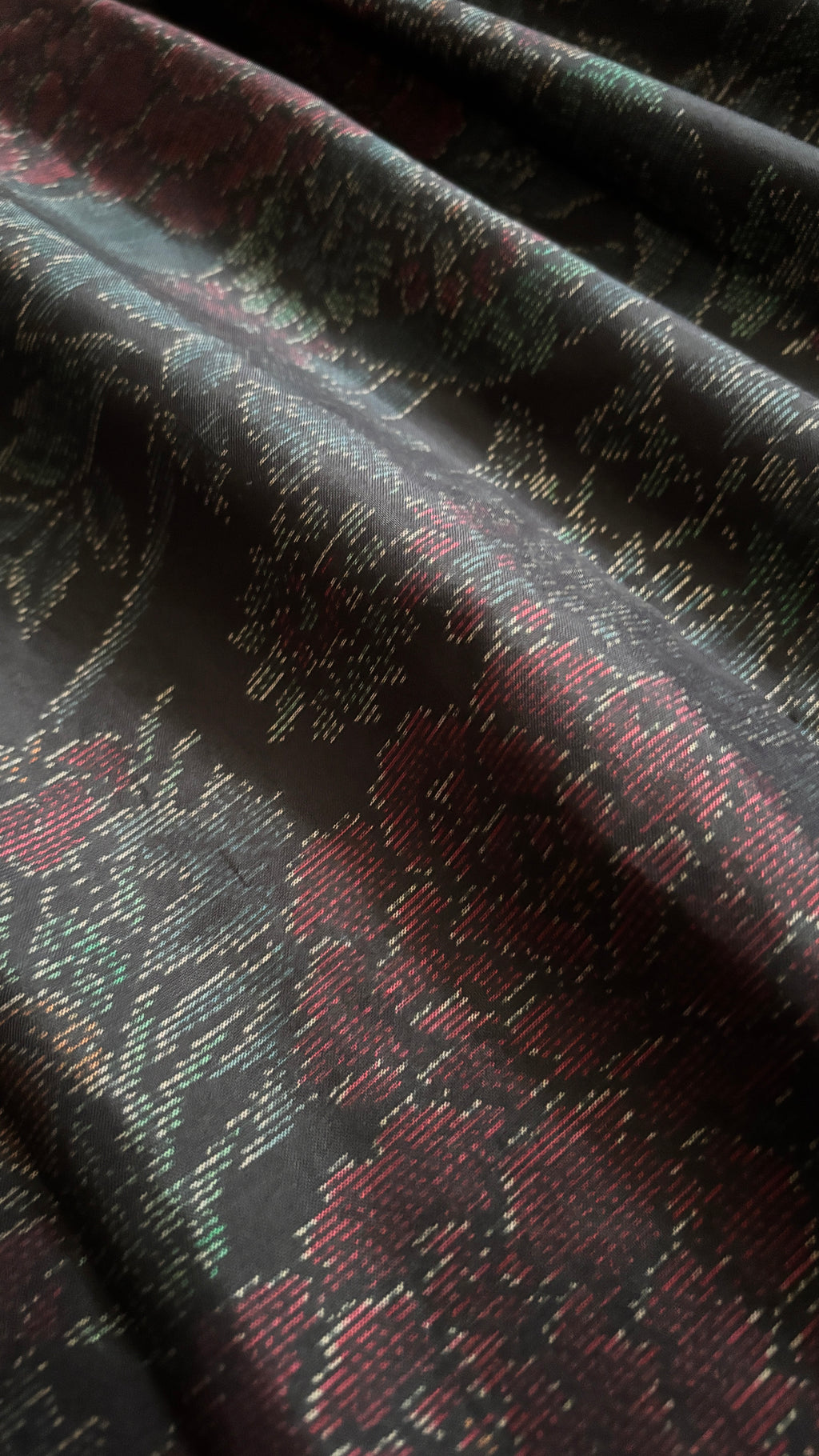 41－＼麗 -URARA-／大島紬カシュクールワンピース 身幅53cm 着丈117cm