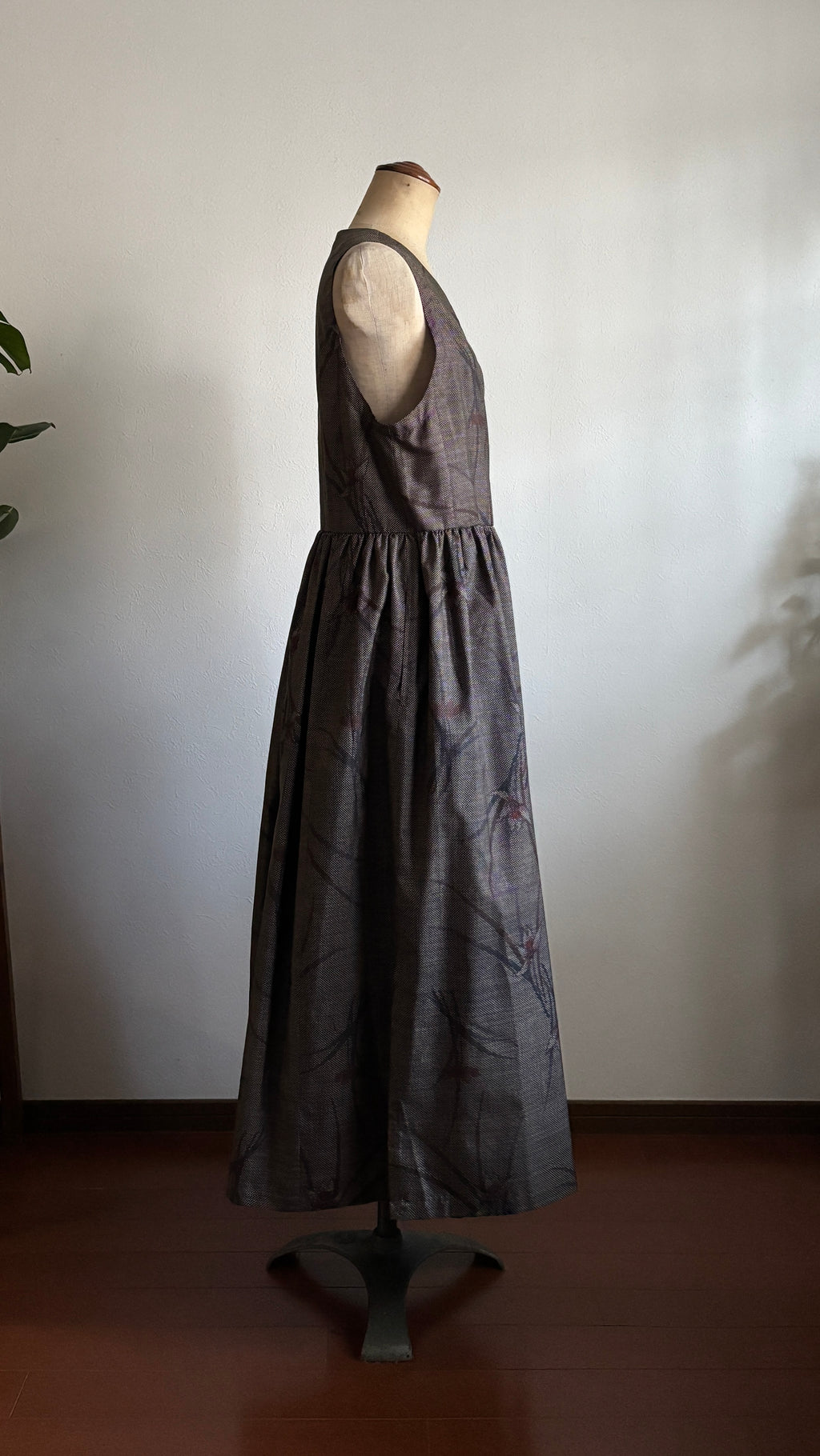 14－＼千尋 -CHIHIRO-／大島紬カシュクールワンピース  身幅48cm  着丈121cm