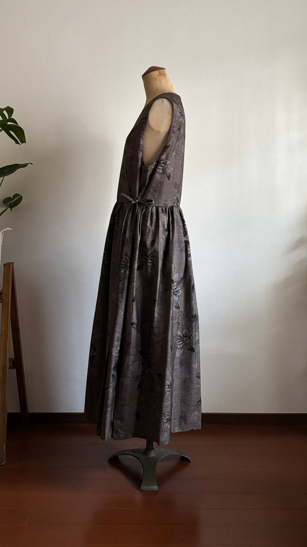 29－＼花緒 -HANAO-／大島紬カシュクールワンピース 身幅53cm 着丈118.5cm