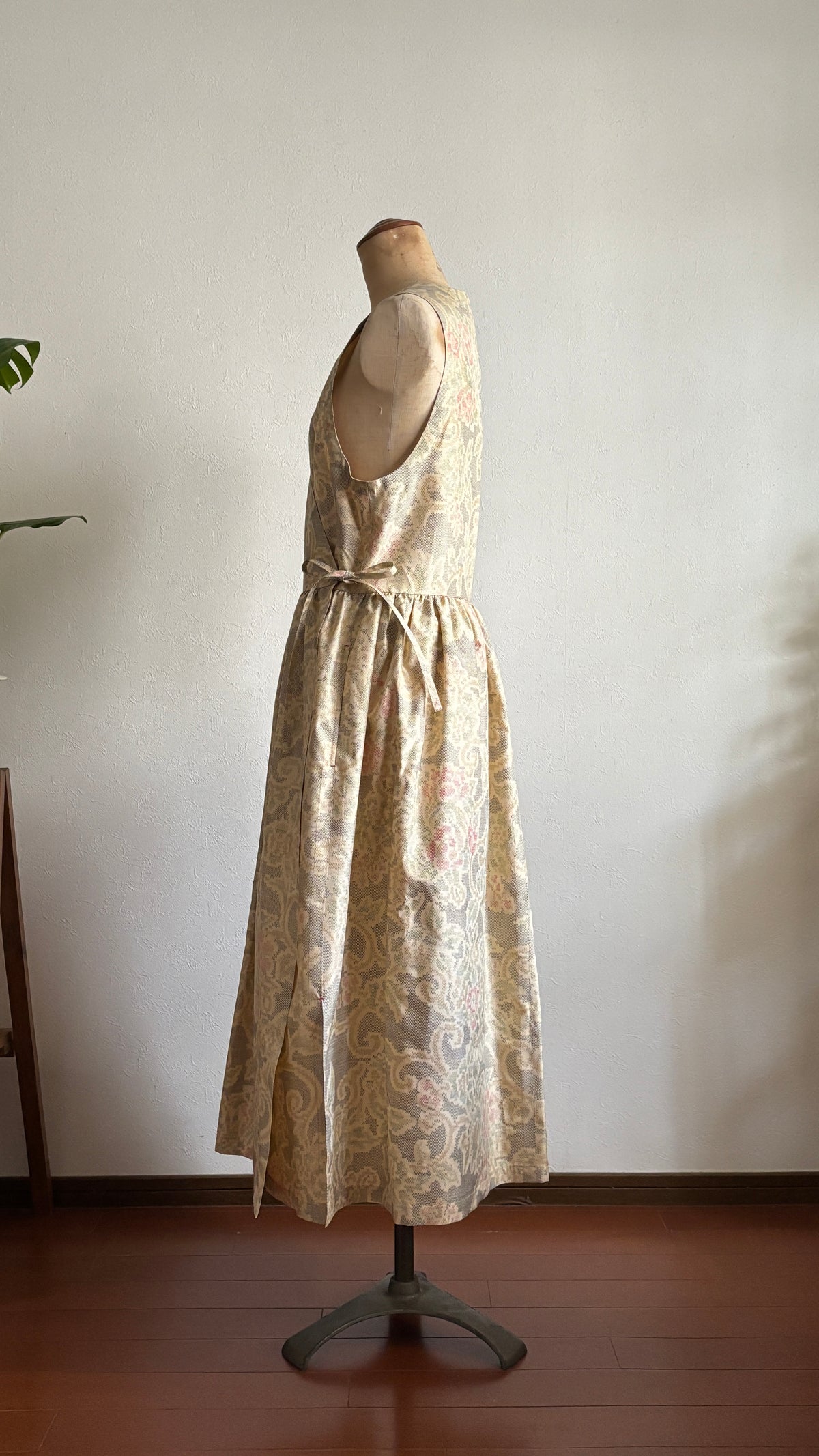 01－＼花ゆめ－HANAYUME－／  大島紬カシュクールワンピース　身幅45cm  着丈115cm