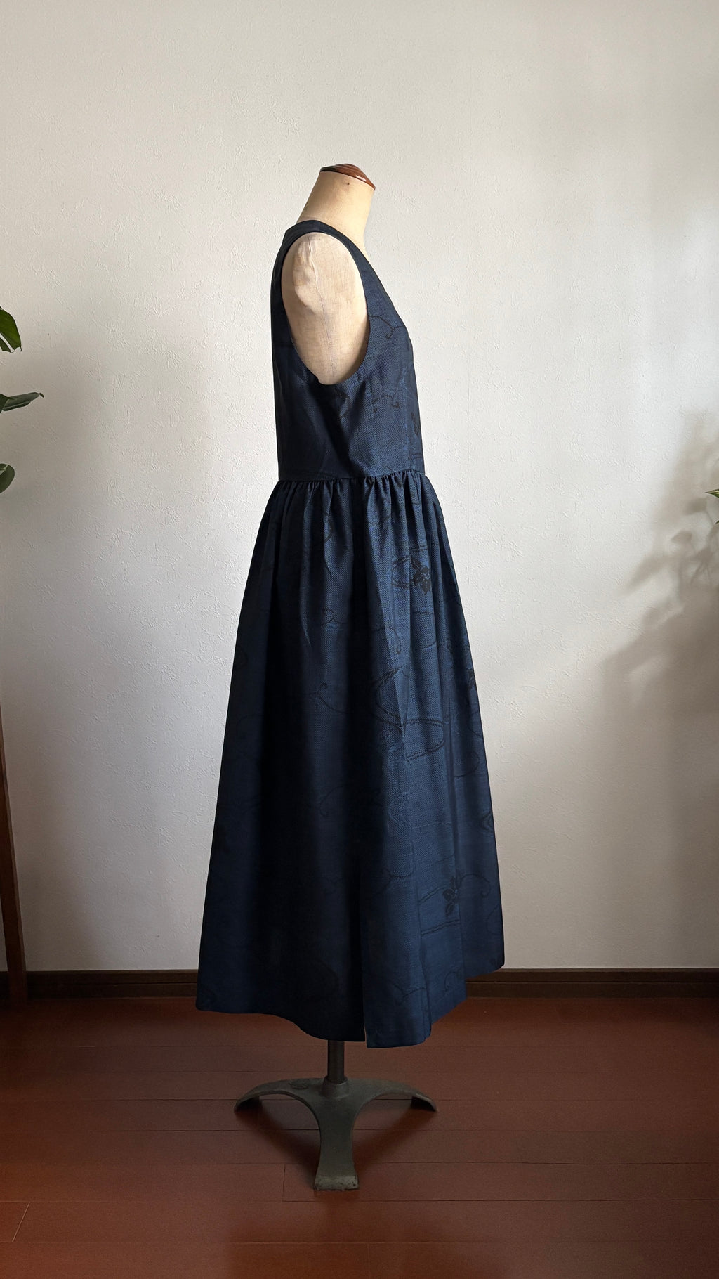 06－＼水の音 -MIZUNONE-／大島紬カシュクールワンピース　身幅45cm  着丈115cm