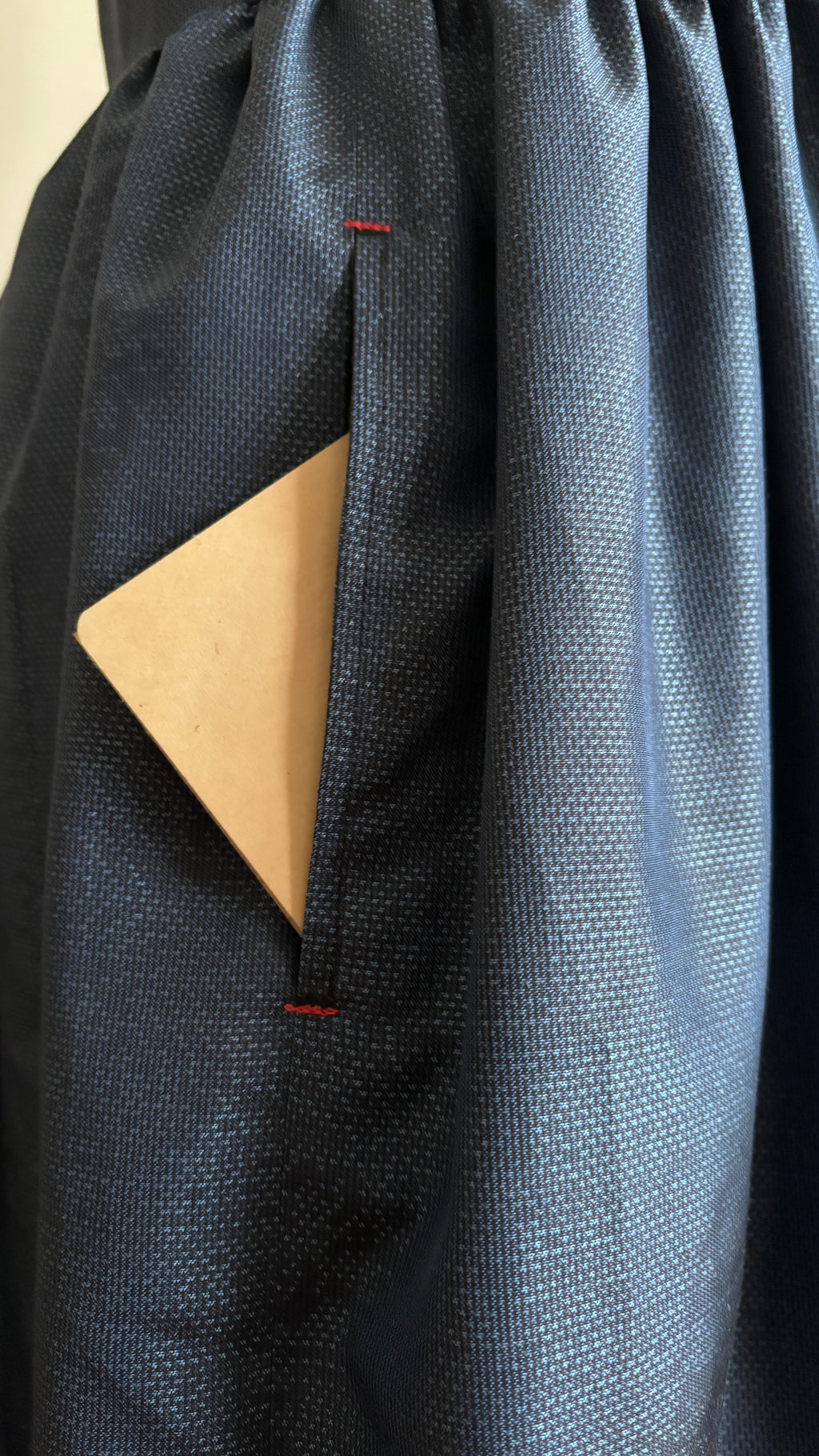 10－＼ 淡藍 －TANRAN－ ／  大島紬カシュクールワンピース　身幅45cm  着丈118cm