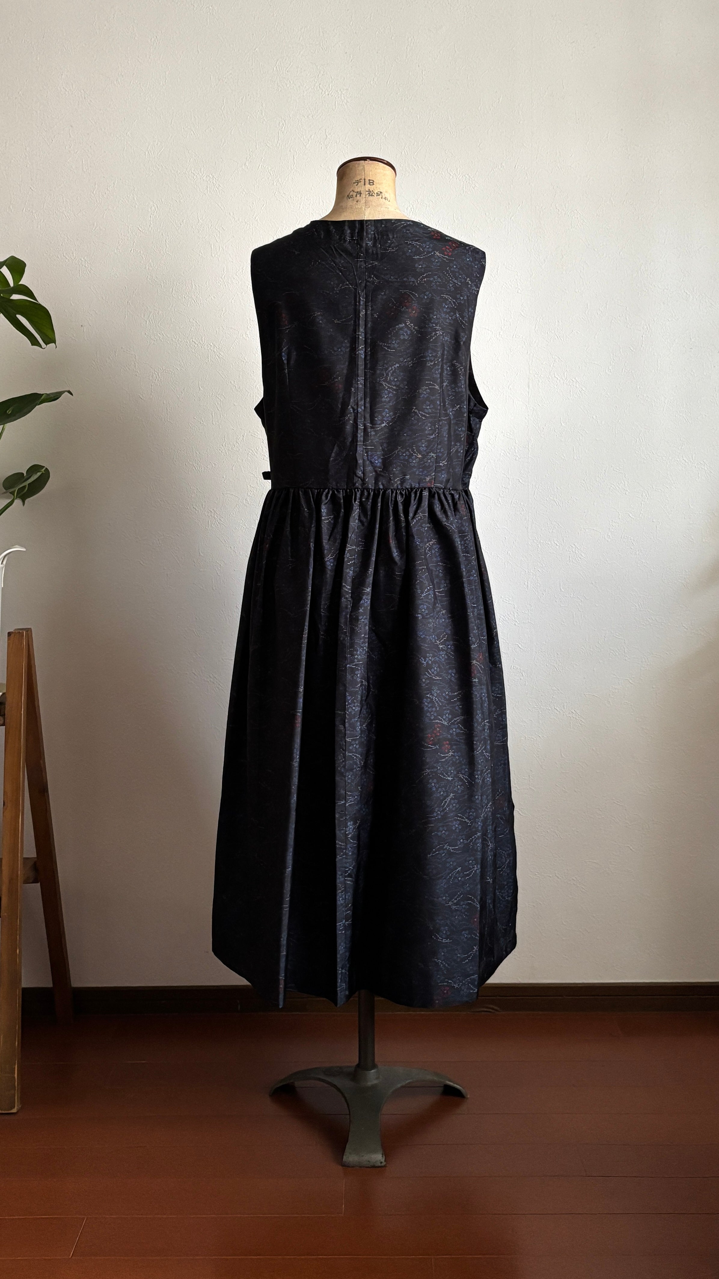 40－＼松花 -SHOUKA-／大島紬カシュクールワンピース 身幅53cm 着丈114.5cm
