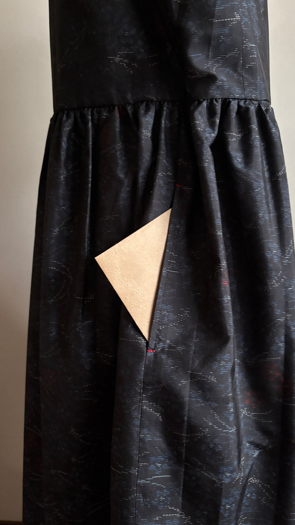 40－＼松花 -SHOUKA-／大島紬カシュクールワンピース 身幅53cm 着丈114.5cm