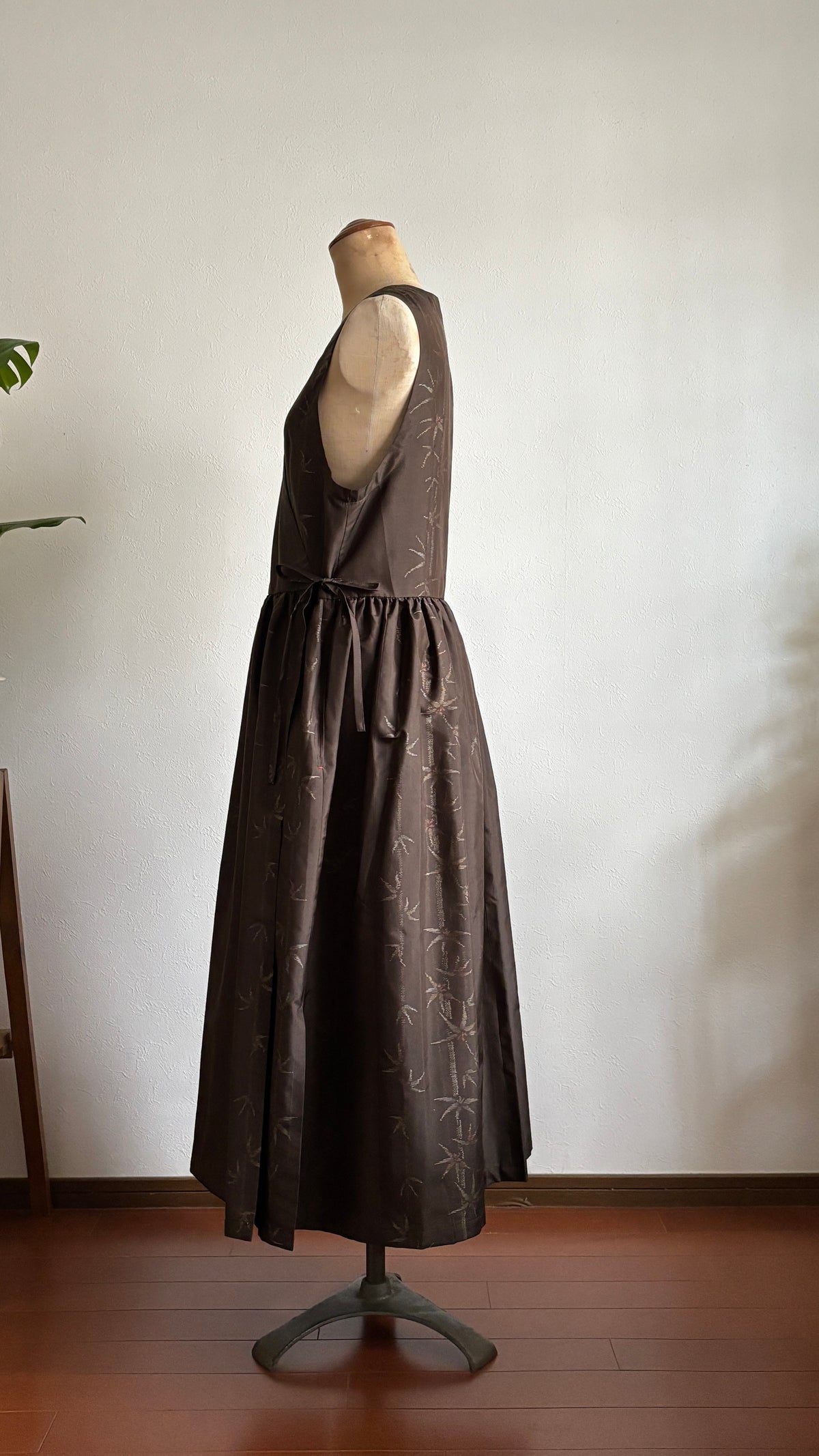 17－＼ 篠 －SHINO－ ／大島紬カシュクールワンピース　身幅48cm  着丈116.5cm