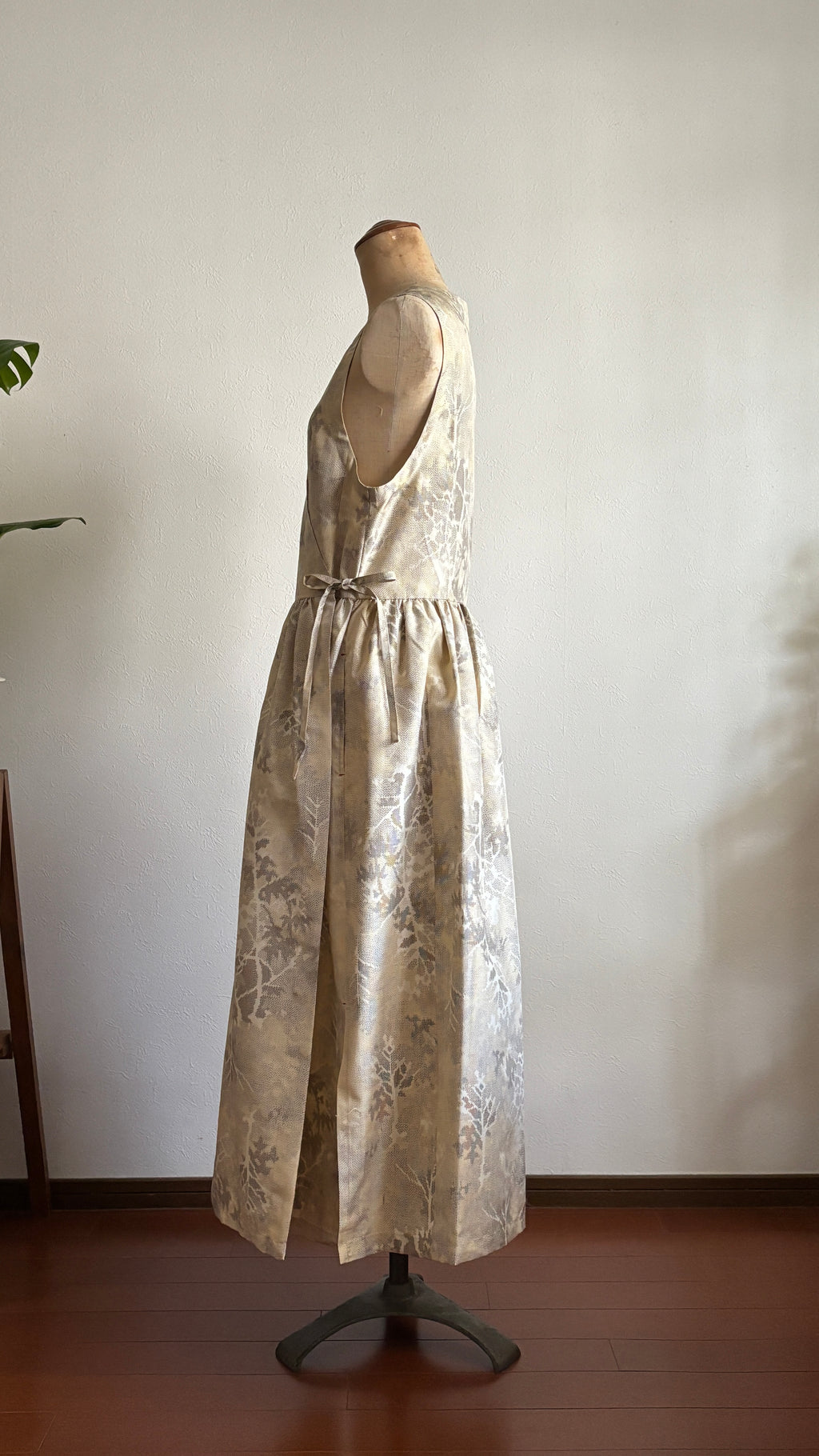 13－＼ 芙美 －FUMI－ ／大島紬カシュクールワンピース　身幅48cm  着丈118cm