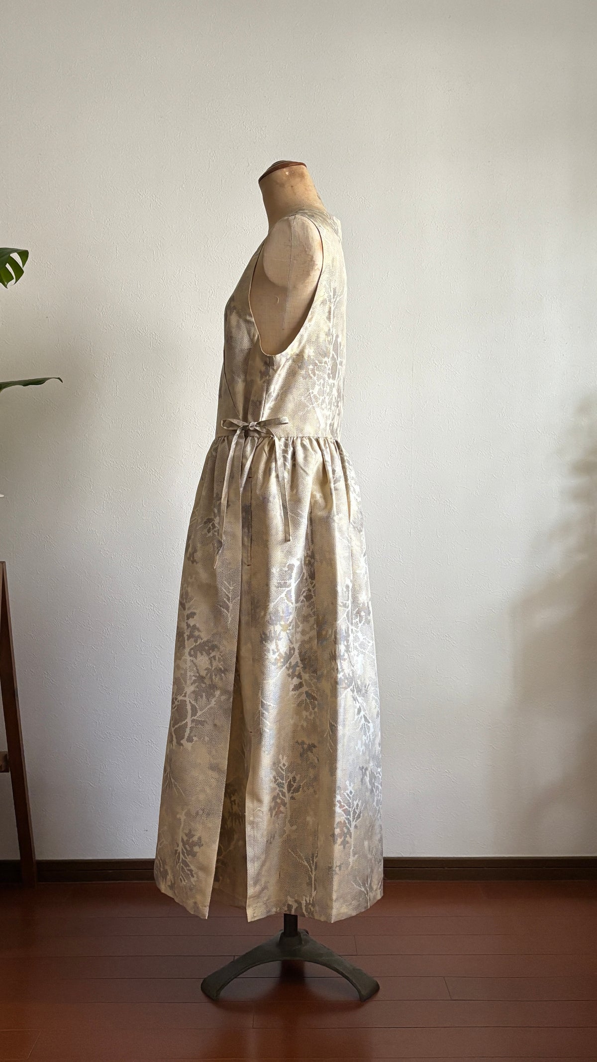 13－＼ 芙美 －FUMI－ ／大島紬カシュクールワンピース　身幅48cm  着丈118cm