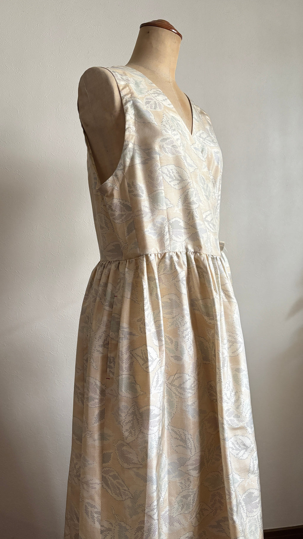 13－＼彩羽 -IROHA-／大島紬カシュクールワンピース  身幅48cm  着丈113cm
